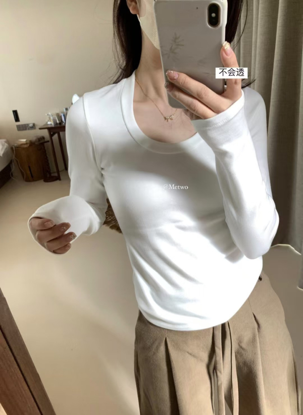 現貨 火爐瘦瘦Tee（多色囤）簡約日常百搭加厚抓絨U領打底衫