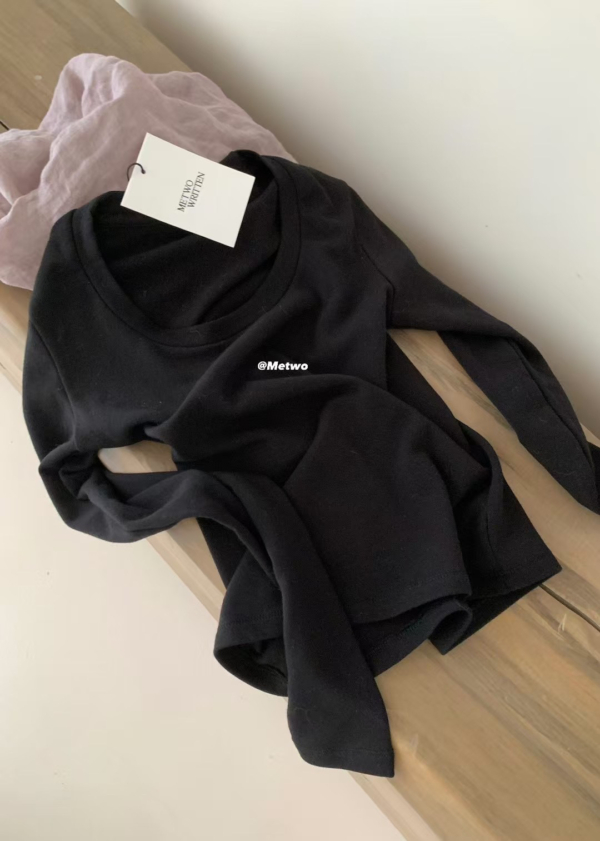 現貨 火爐瘦瘦Tee（多色囤）簡約日常百搭加厚抓絨U領打底衫