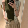 秋上新 現貨 氣質日常百搭紋理感@微高領針織背心