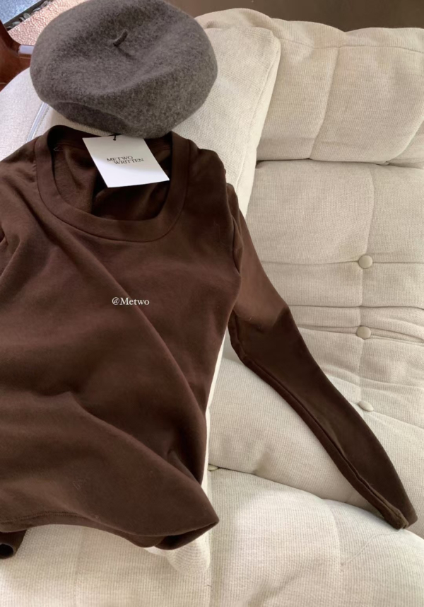 現貨 火爐瘦瘦Tee（多色囤）簡約日常百搭加厚抓絨U領打底衫