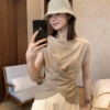 AB Chic 小設計感後背鏤空短袖T恤 收腰褶皺顯腰身