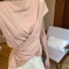 AB Chic 小設計感後背鏤空短袖T恤 收腰褶皺顯腰身