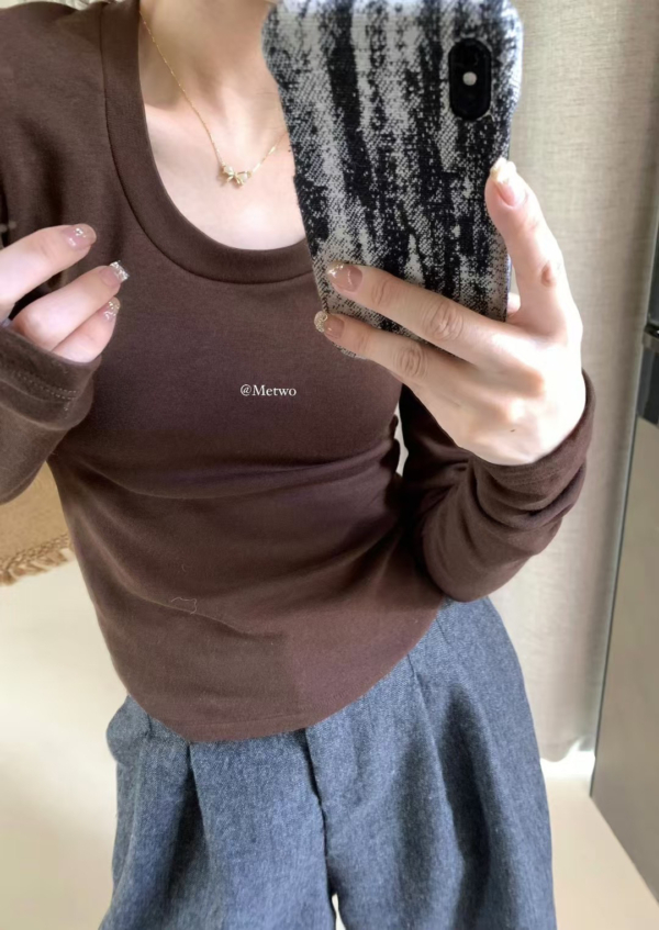現貨 火爐瘦瘦Tee（多色囤）簡約日常百搭加厚抓絨U領打底衫