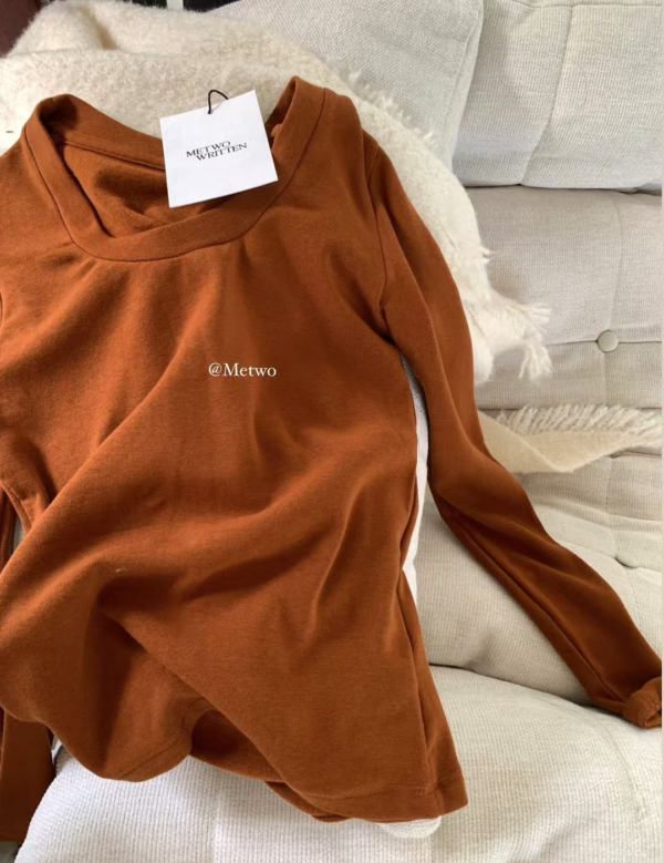 現貨 火爐瘦瘦Tee（多色囤）簡約日常百搭加厚抓絨U領打底衫