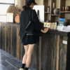 露思同款～預購 復古港味寬松牛仔天絲襯衫